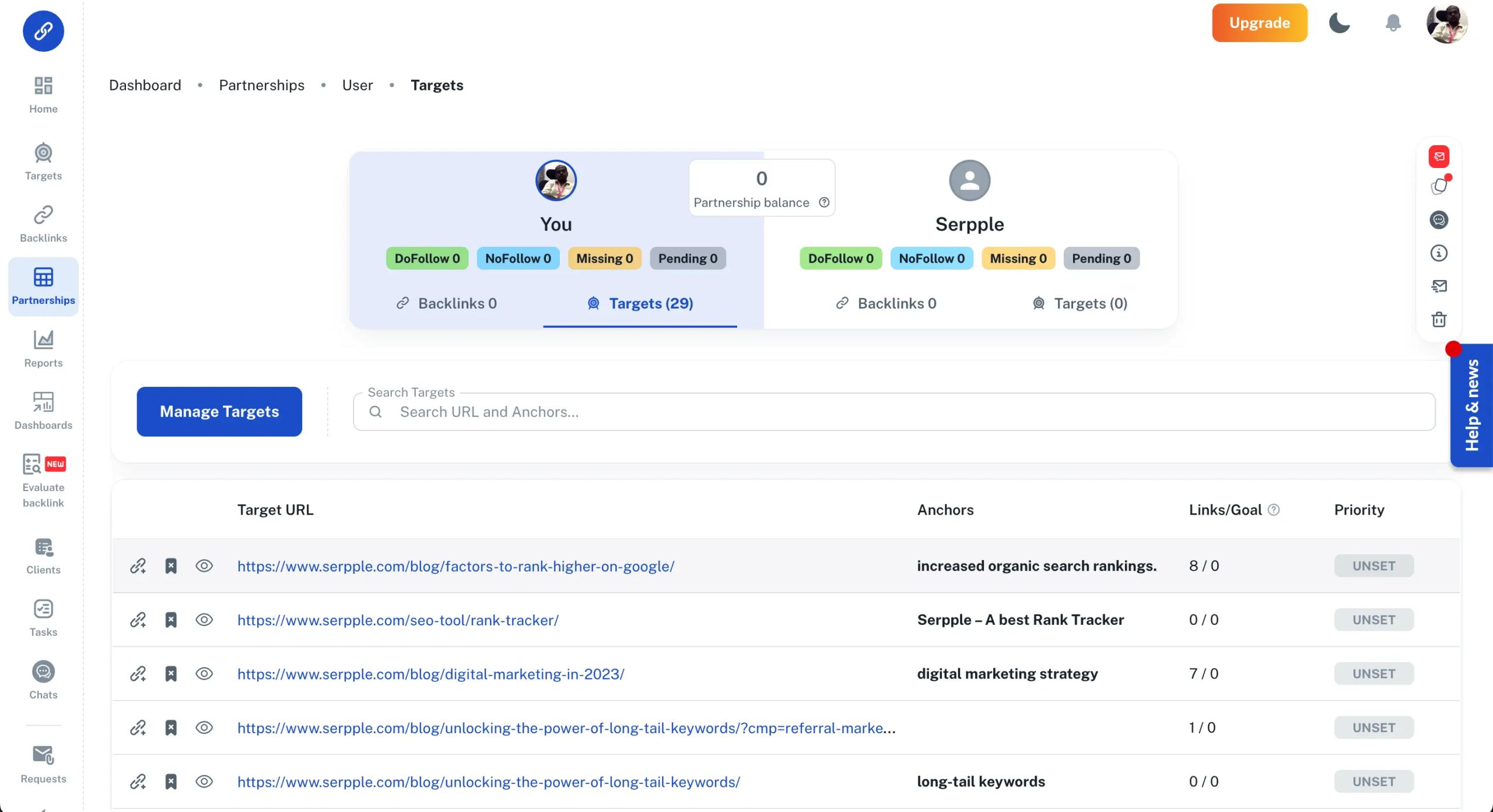 Backlinkmanager.io - Partners and Team level comparison